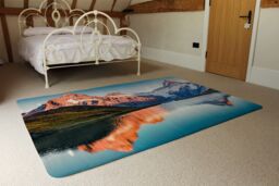 Benjamin Tate Design Fantastic Evening Panorama Of Bachalp Lake Designer Rug in Natural - Size: Large - thumbnail 3