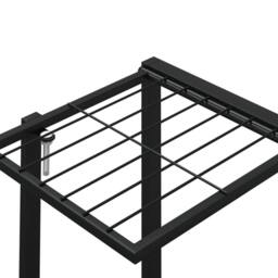 Berkfield Home Durable Flower Stand with Wheels 94.5x24.5x91.5 cm Black Iron - thumbnail 6