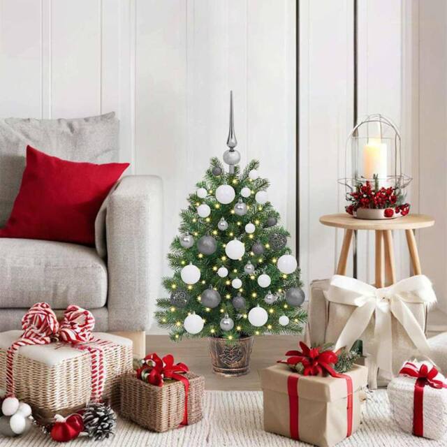 Berkfield Home Artificial Christmas Tree with 150 LEDs Green 65 cm PE & PVC - image 1