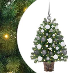 Berkfield Home Artificial Christmas Tree with 150 LEDs Green 65 cm PE & PVC - thumbnail 2
