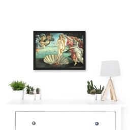 Artery8 Painting Sea Shell Goddess Birth Of Venus Botticelli A4 Artwork Framed Wall Art Print in Black - thumbnail 2