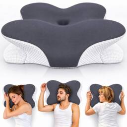 FLAVORA Orthopedic Memory Foam Pillow in Grey - Size: Cot