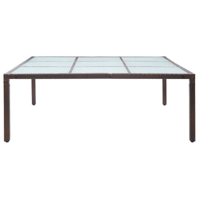 Berkfield Home Garden Dining Table Brown 200x200x74 cm Poly Rattan - Size: 200 x 200 x 74 cm - image 1