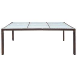 Berkfield Home Garden Dining Table Brown 200x200x74 cm Poly Rattan - Size: 200 x 200 x 74 cm - thumbnail 1