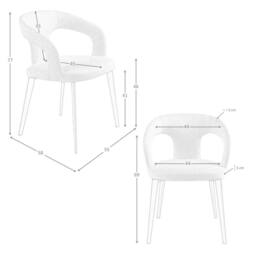 Angel Cerda Off-White Fabric Dining Chair with Armrests Model - thumbnail 8