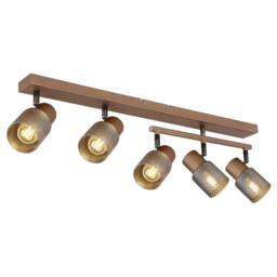 Netlighting Satella Ceiling Spotlight Bar Coffee Colored Matt 5x E14 in Brown