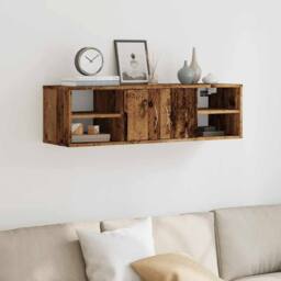 Berkfield Home Wall Cabinet Old Wood 101x30x29 cm Engineered Wood in Brown - Size: 101 x 30 x 29 cm - thumbnail 1