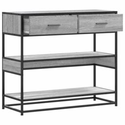 Berkfield Home Console Table Grey Sonoma 90x35x80 cm Engineered Wood - Size: 90 x 35 x 80 cm - thumbnail 5