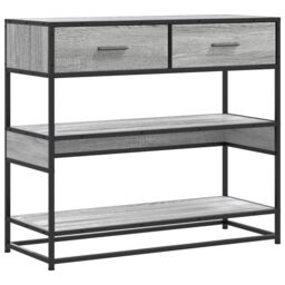 Berkfield Home Console Table Grey Sonoma 90x35x80 cm Engineered Wood - Size: 90 x 35 x 80 cm - thumbnail 2