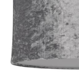 First Choice Lighting Antique Brass Stick Table Lamp with Grey Crushed Velvet Shade in Bronze - thumbnail 3