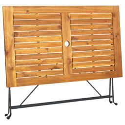 Berkfield Home Folding Garden Table 120x70x74 cm Solid Acacia Wood in Brown - Size: 120 x 70 x 74 cm - thumbnail 4