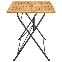 Berkfield Home Folding Garden Table 120x70x74 cm Solid Acacia Wood in Brown - Size: 120 x 70 x 74 cm - thumbnail 3