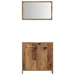 Berkfield Home 3 Piece Bathroom Furniture Set Old Wood Engineered Wood in Brown - thumbnail 7