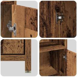 Berkfield Home 3 Piece Bathroom Furniture Set Old Wood Engineered Wood in Brown - thumbnail 9