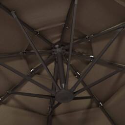 Berkfield Home Harmful 4-Tier Parasol with Aluminium Pole Taupe 3x3 m - thumbnail 6