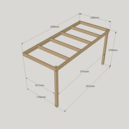 Rutland County Garden Furniture Ltd Wall Mounted Box Pergola - Wood - L180 x W300 x H270 cm - Light Green - thumbnail 3