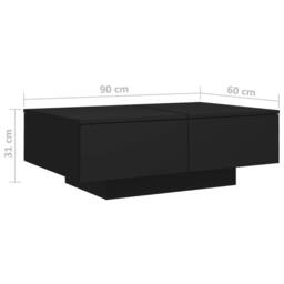 Berkfield Home Coffee Table Black 90x60x31 cm Engineered Wood - Size: 90 x 60 x 31 cm - thumbnail 7