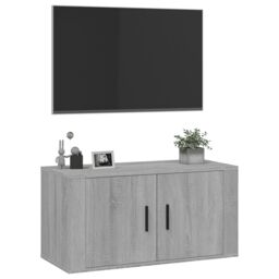 Berkfield Home Wall Mounted TV Cabinet Grey Sonoma 80x34.5x40 cm - thumbnail 4