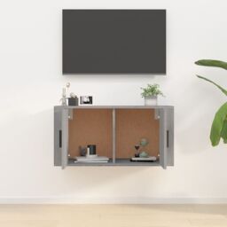 Berkfield Home Wall Mounted TV Cabinet Grey Sonoma 80x34.5x40 cm - thumbnail 3