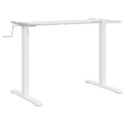 Berkfield Home Standing Desk Frame White (94-135)x60x(70-114) cm Steel - thumbnail 2
