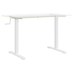 Berkfield Home Standing Desk Frame White (94-135)x60x(70-114) cm Steel - thumbnail 4