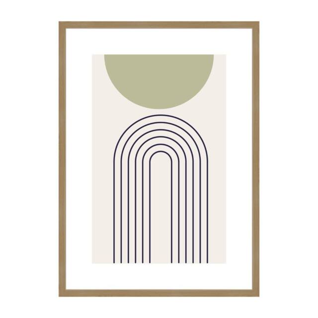 nielsen Velino Picture Frame 50x70cm - Glass Front & Abstract Poster Print in Light Oak - Size: 50x70 cm - image 1