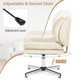 EONLION Home Office Chair Swivel Desk Chair in Beige - Size: 100 cm - thumbnail 5