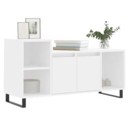 Berkfield Home TV Cabinet White 100x35x55 cm Engineered Wood - Size: 100 x 35 x 55 cm - thumbnail 3