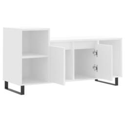 Berkfield Home TV Cabinet White 100x35x55 cm Engineered Wood - Size: 100 x 35 x 55 cm - thumbnail 6