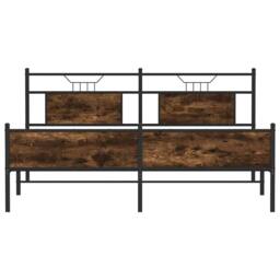 Berkfield Home Metal Bed Frame without Mattress Smoked Oak 180x200 cm Super King in Brown - thumbnail 6