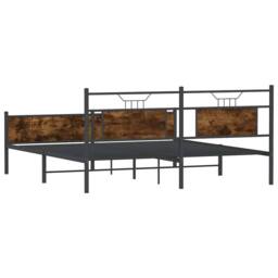 Berkfield Home Metal Bed Frame without Mattress Smoked Oak 180x200 cm Super King in Brown - thumbnail 8