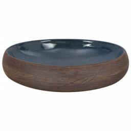 Berkfield Home Countertop Basin Brown & Blue Oval 59x40x15 cm Ceramic - Size: 59 x 40 x 15 cm - thumbnail 4
