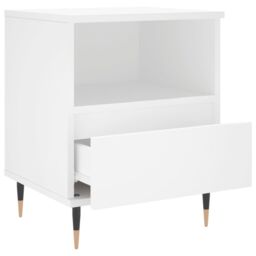 Berkfield Home Bedside Cabinet White 40x35x50 cm Engineered Wood - Size: 40 x 35 x 50 cm - thumbnail 6