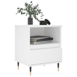 Berkfield Home Bedside Cabinet White 40x35x50 cm Engineered Wood - Size: 40 x 35 x 50 cm - thumbnail 3