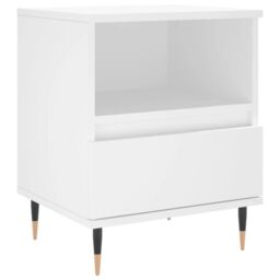 Berkfield Home Bedside Cabinet White 40x35x50 cm Engineered Wood - Size: 40 x 35 x 50 cm - thumbnail 2