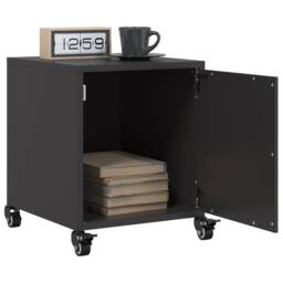 Berkfield Home Bedside Cabinet Black 36x39x43.5 cm Steel - thumbnail 5
