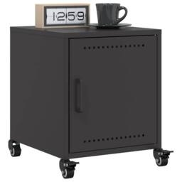 Berkfield Home Bedside Cabinet Black 36x39x43.5 cm Steel - thumbnail 4