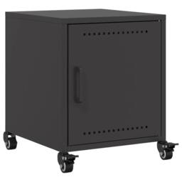 Berkfield Home Bedside Cabinet Black 36x39x43.5 cm Steel - thumbnail 1