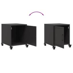 Berkfield Home Bedside Cabinet Black 36x39x43.5 cm Steel - thumbnail 9