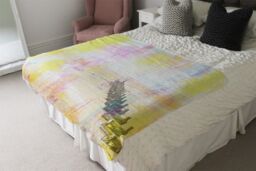 Benjamin Tate Design Colourful Beach Blanket in Natural - Size: 120 cm x 150 cm - thumbnail 3