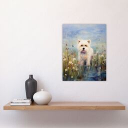 Artery8 West Highland Terrier Claude Monet Style Dog Oil Painting Pastel Colour Portrait Unframed Wall Art Print Poster Home Decor Premium - thumbnail 4