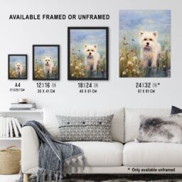 Artery8 West Highland Terrier Claude Monet Style Dog Oil Painting Pastel Colour Portrait Unframed Wall Art Print Poster Home Decor Premium - thumbnail 3