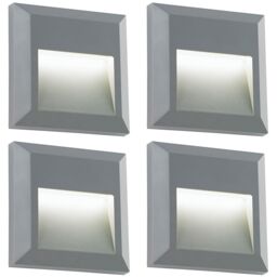 Loops 4 PACK Square IP65 Guide Light - Indirect 1.1W Warm White LED - Gray ABS - thumbnail 1
