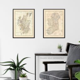 Artery8 Wall Art Print Vintage Maps Of The British Isles England Wales Scotland Ireland Set Of 3 s Study Office Aesthetic Clement Cruttwell A4 - thumbnail 6