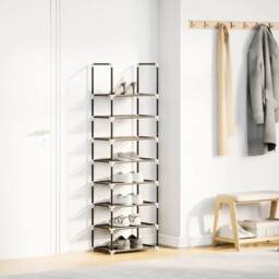 Berkfield Home Shoe Rack 8-Tier Black 44x28x145 cm Non-woven Fabric - Size: 44 x 28 x 145 cm