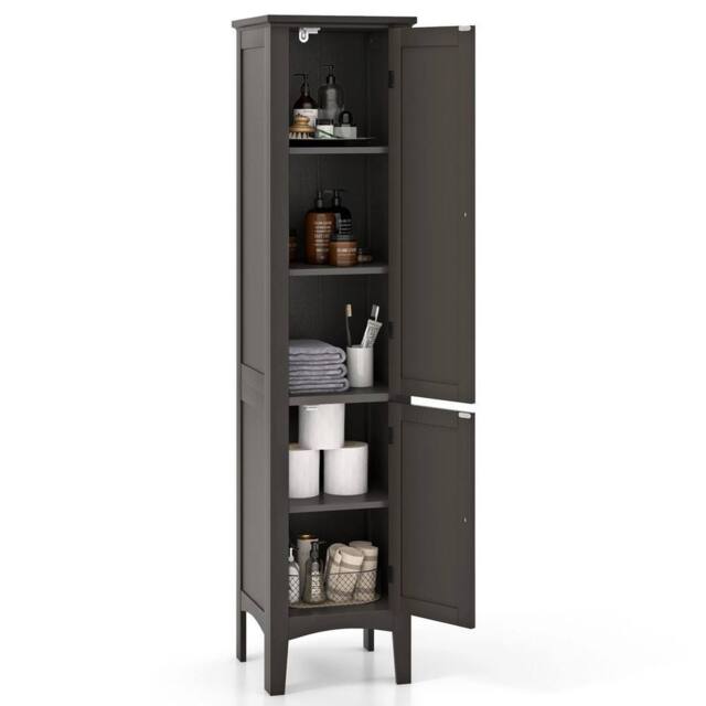 VOGREX 5-Tier Tall Narrow Bathroom Cabinet in Brown - image 1