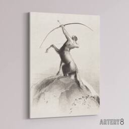 "Artery8 Centaur Aiming at the Clouds Redon Vintage Canvas Wall Art in White - Size: W18"" x H24""" - thumbnail 2