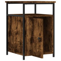 Berkfield Home Bedside Cabinet Smoked Oak 40x42x60 cm Engineered Wood in Brown - Size: 40 x 42 x 60 cm - thumbnail 5