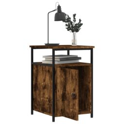 Berkfield Home Bedside Cabinet Smoked Oak 40x42x60 cm Engineered Wood in Brown - Size: 40 x 42 x 60 cm - thumbnail 4