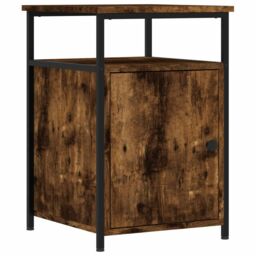 Berkfield Home Bedside Cabinet Smoked Oak 40x42x60 cm Engineered Wood in Brown - Size: 40 x 42 x 60 cm - thumbnail 2